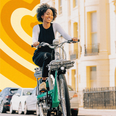 Woman riding bike