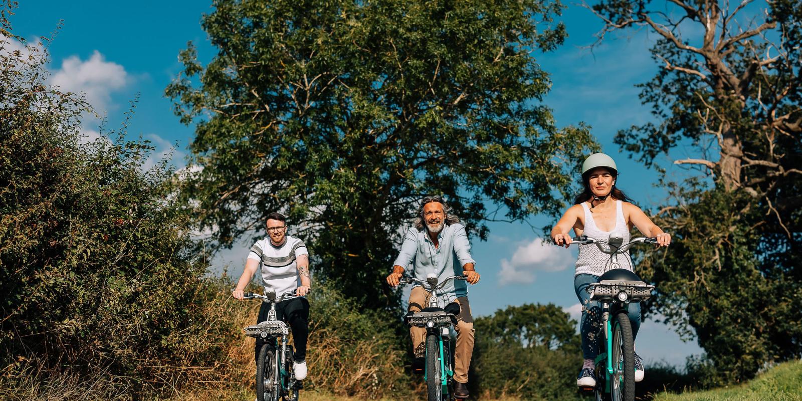 Riders enjoying the bike share scheme in Hereford