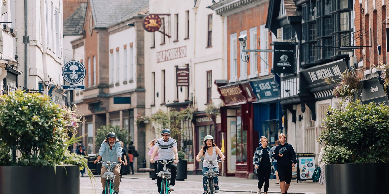 Beryl riders in Hereford centre