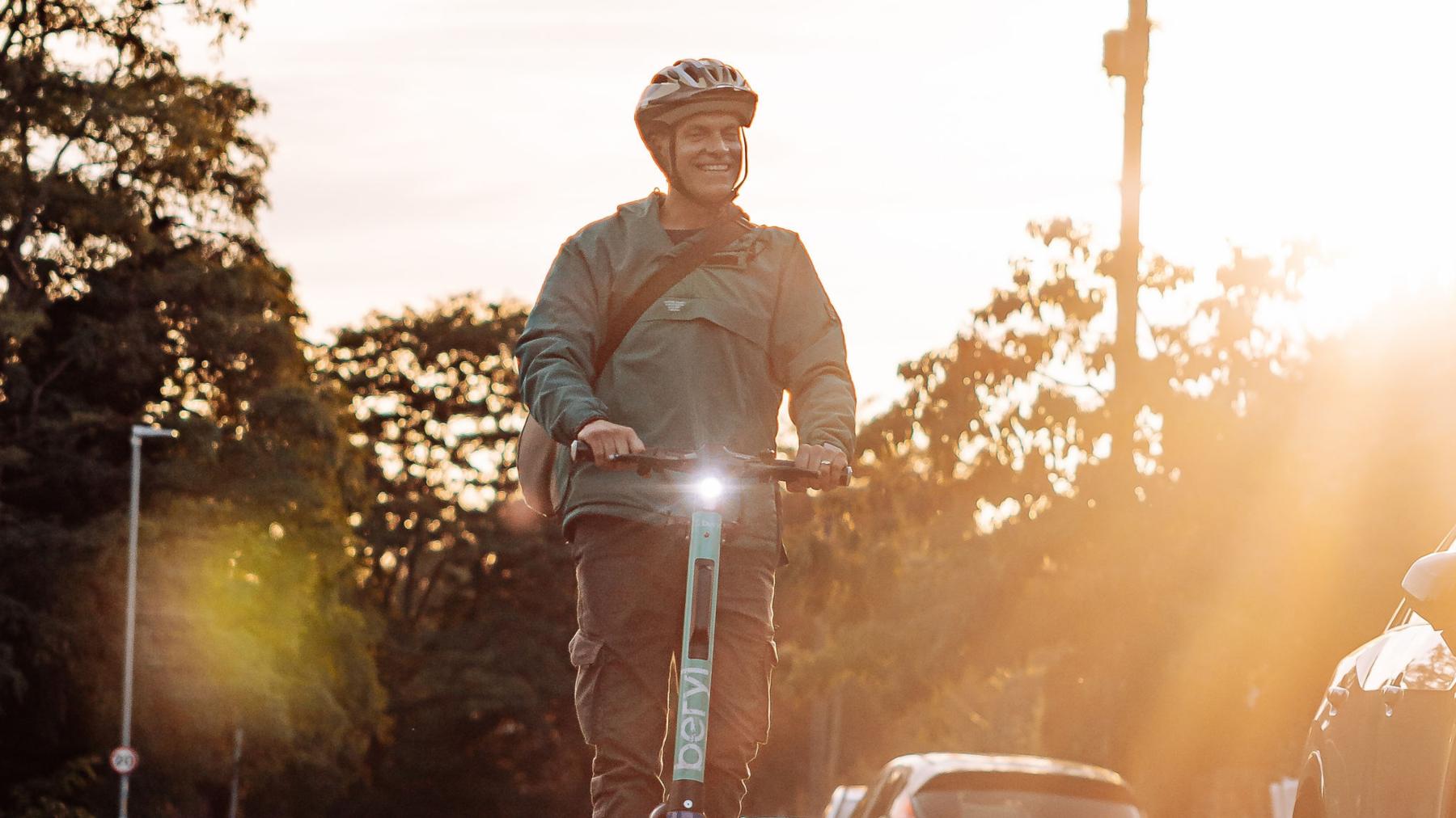Happy e-scooter rider