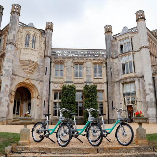 Beryl bikes at Highcliffe Castle, Christchurch, Dorset