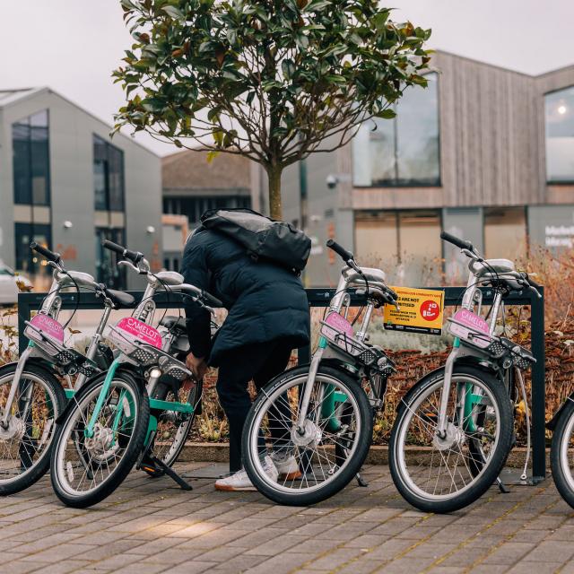 Watford bike bay with bikes