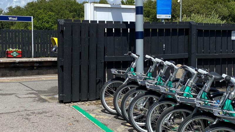 Beryl bikes at Wool Station in Dorset