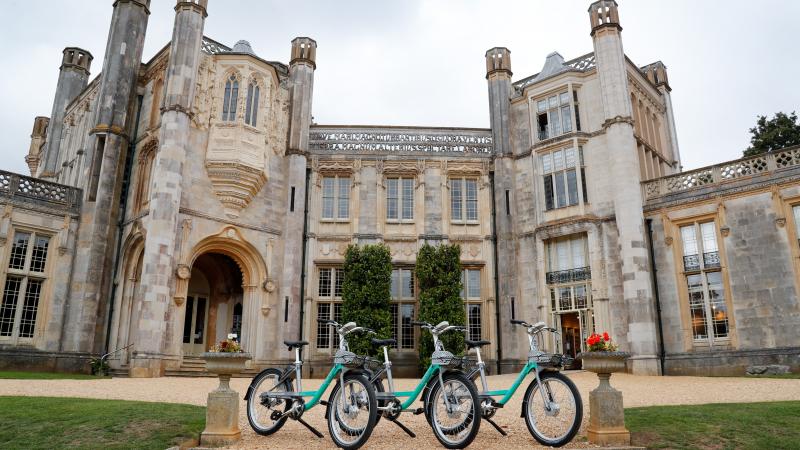 Beryl bikes at Highcliffe Castle, Christchurch, Dorset