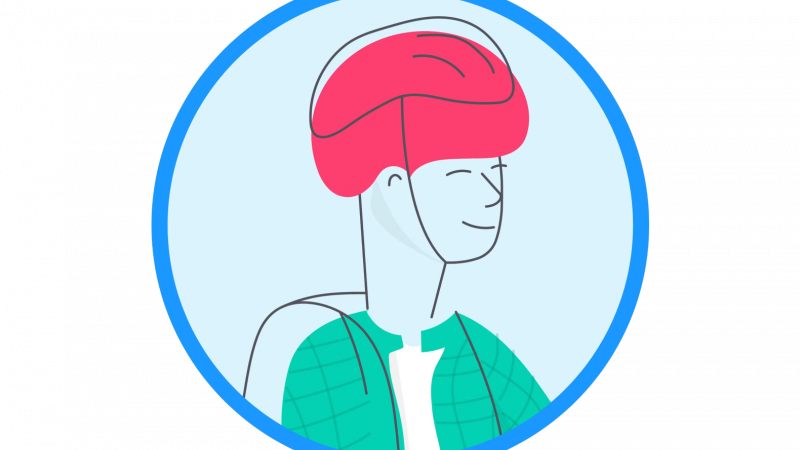 illustration of Beryl scooter rider wearing helmet