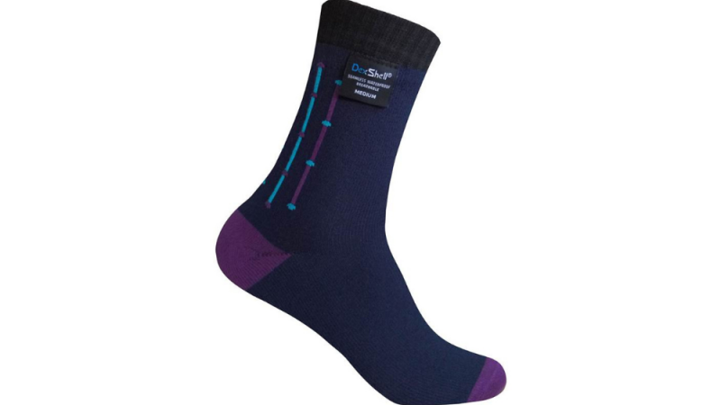 navy ankle socks with plum heel and toe