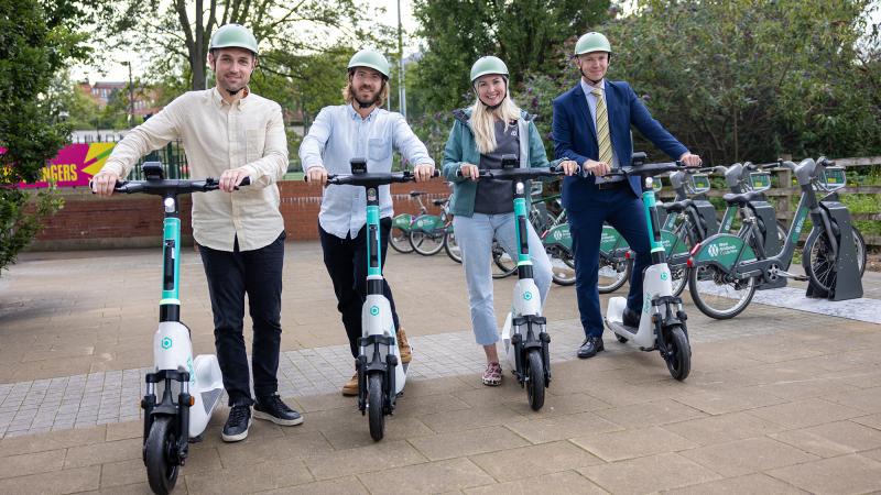West mids e-scooter launch with Beryl and Andy Street