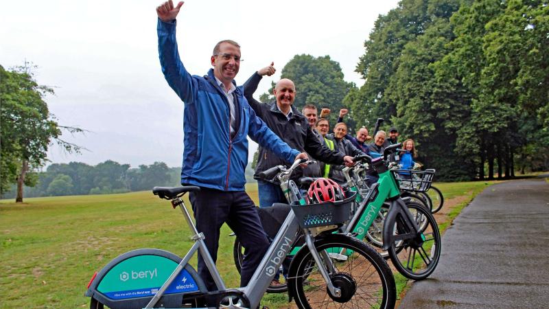 Mayor of Watford Peter Taylor, Beryl Scheme Lead, Ash Trowe and other Beryl users in Watford