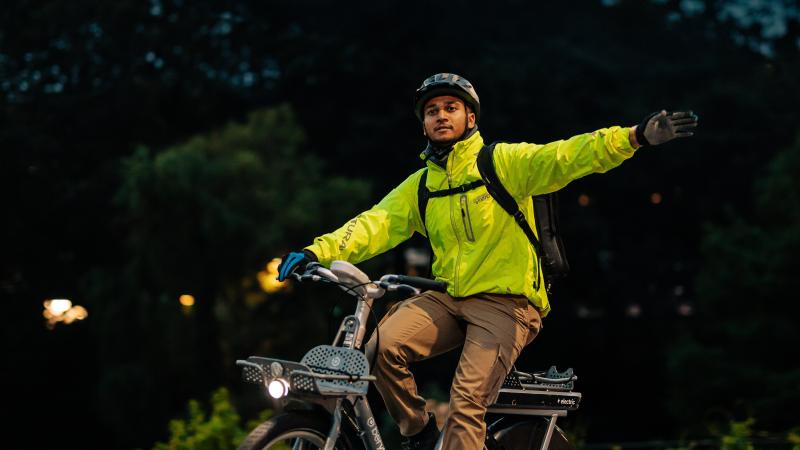 Cyclist in Plymouth